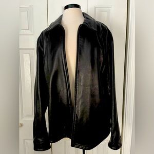 Merona men’s large black leather jacket in perfect condition